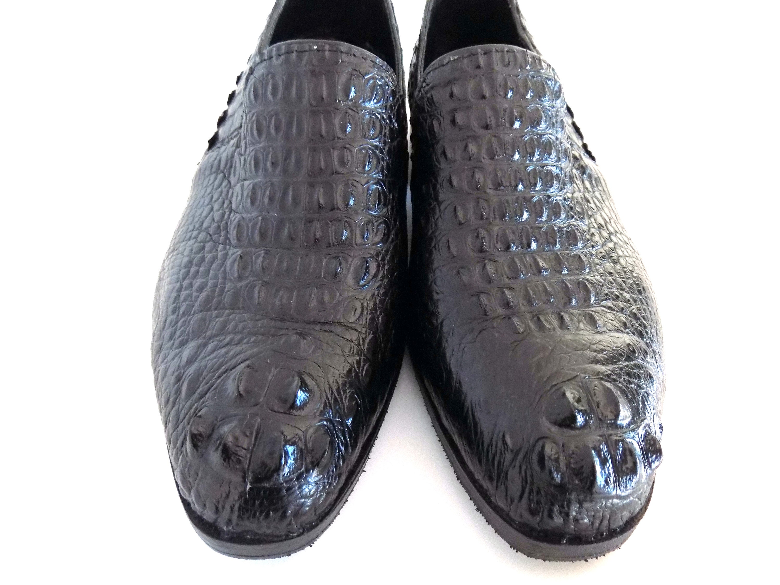 Handcrafted Genuine Black Crocodile Skin Shoe | Etsy