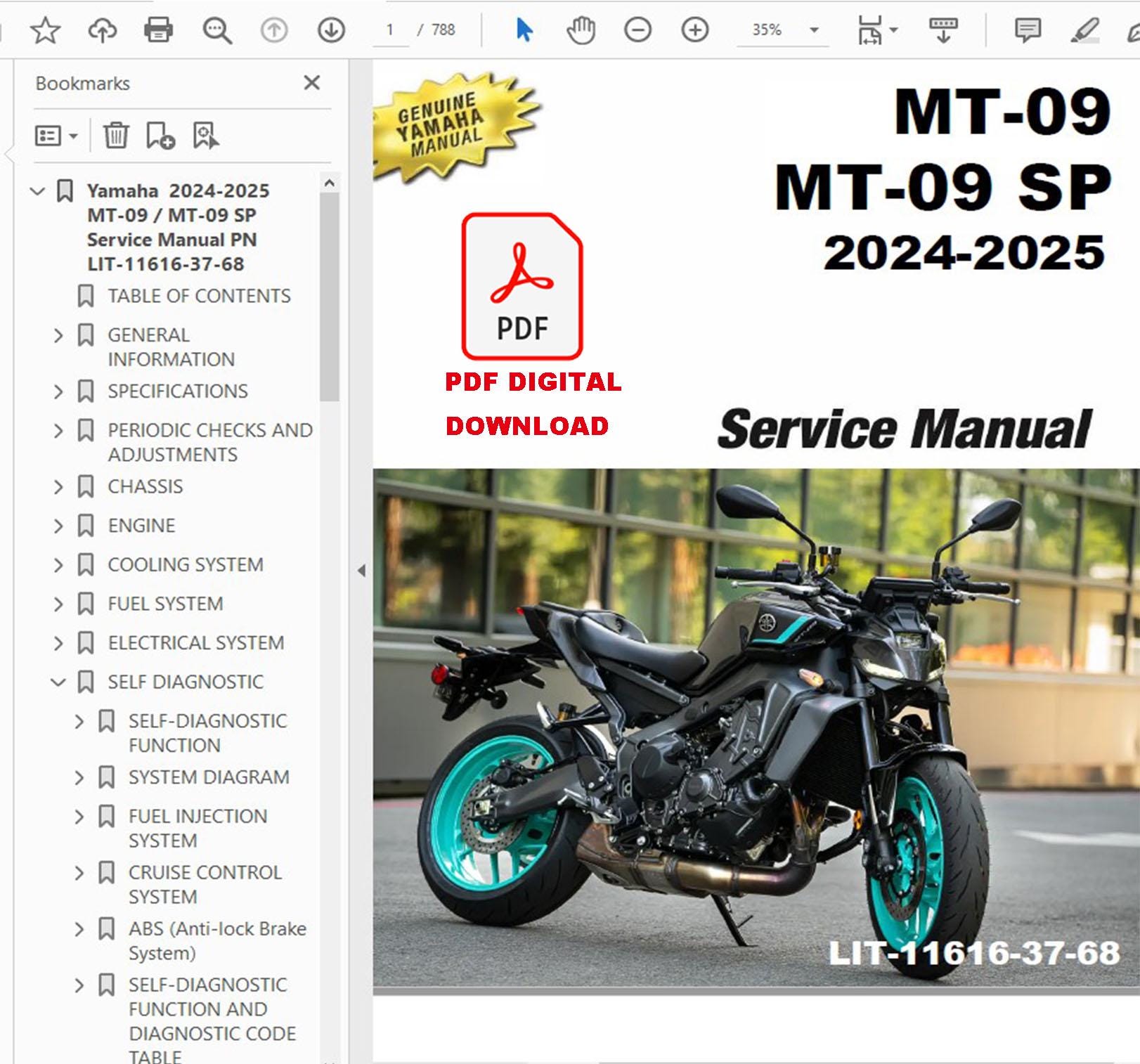 2024-2025 Yamaha MT-09 MT09R/MT09RC/MT09SPR/MT09SPRC Repair