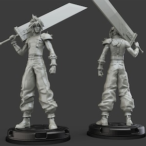 Righteous Cloud Strife FF7 standard+cute split STL 3D Model Print