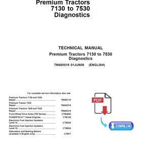 Manual de diagnóstico técnico de tractores John Deere 7130, 7230, 7330, 7430 y 7530 - TM400019 (PDF)