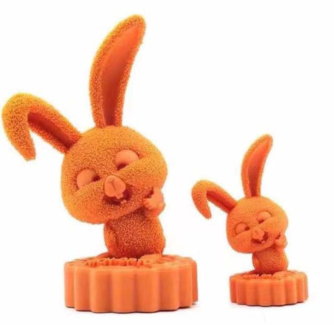 Cute Fluffy Mooncake Rabbit/bunny Hairy Rabbit Whole STL 3D Model Print ...