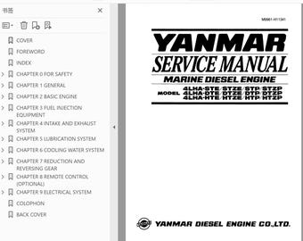 Yanmar-scheepsdieselmotor 4LHA reparatiewerkplaats 2001-M9961-H11341 handleiding