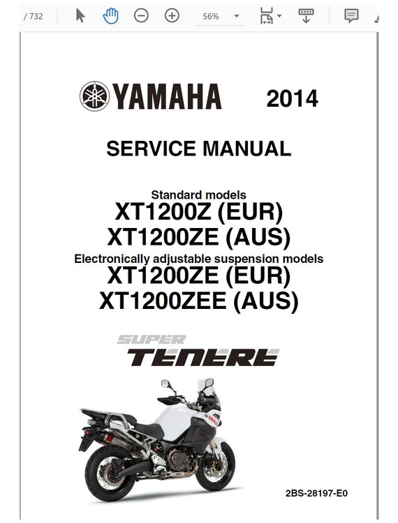 Yamaha XT1200 Z / ZE 2014 - 2016 Super Tenere Ténéré Repair