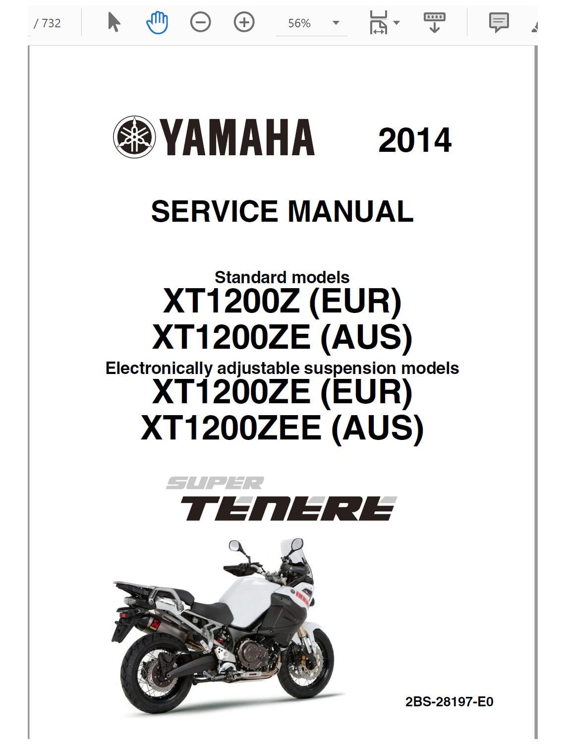 Yamaha XT1200 Z / ZE 2014 - 2016 Super Tenere Ténéré Repair