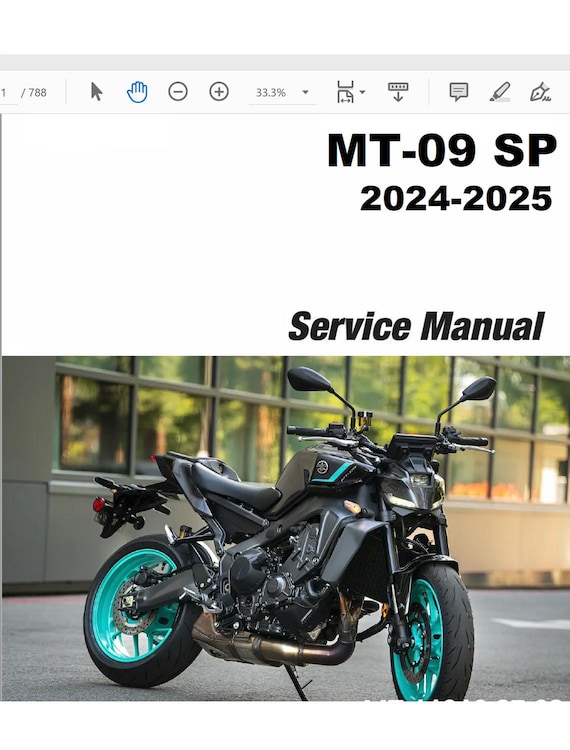 2025 Yamaha MT-09 MT09R/MT09RC/MT09SPR/MT09SPRC Repair Service