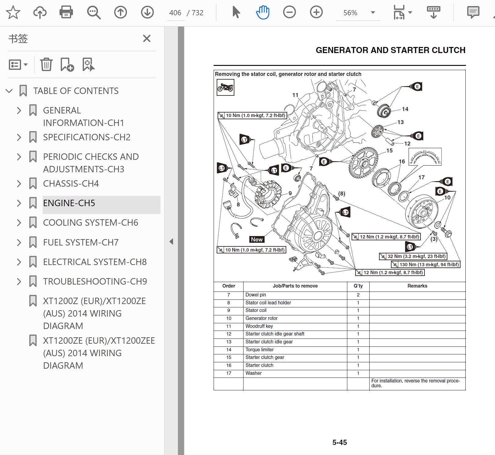 Yamaha XT1200 Z / ZE 2014 - 2016 Super Tenere Ténéré Repair