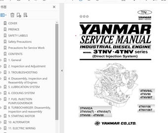 Yanmar 3TNV, 4TNV-dieselmotorreparatiewerkplaats, handleiding 2003-M9961-02E050