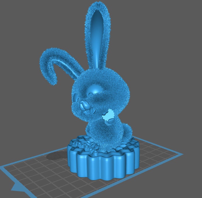 Cute Fluffy Mooncake Rabbit/bunny Hairy Rabbit Whole STL 3D Model Print ...