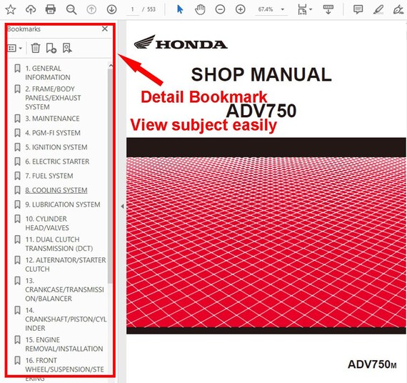 2020 Honda X-ADV 750/750M Service Repair Manual PDF Download