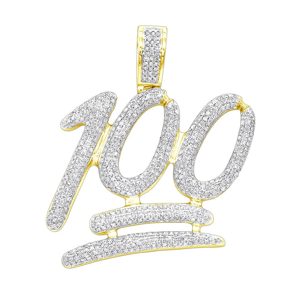 100% Emoji Iced Out Pendant With 2cts 