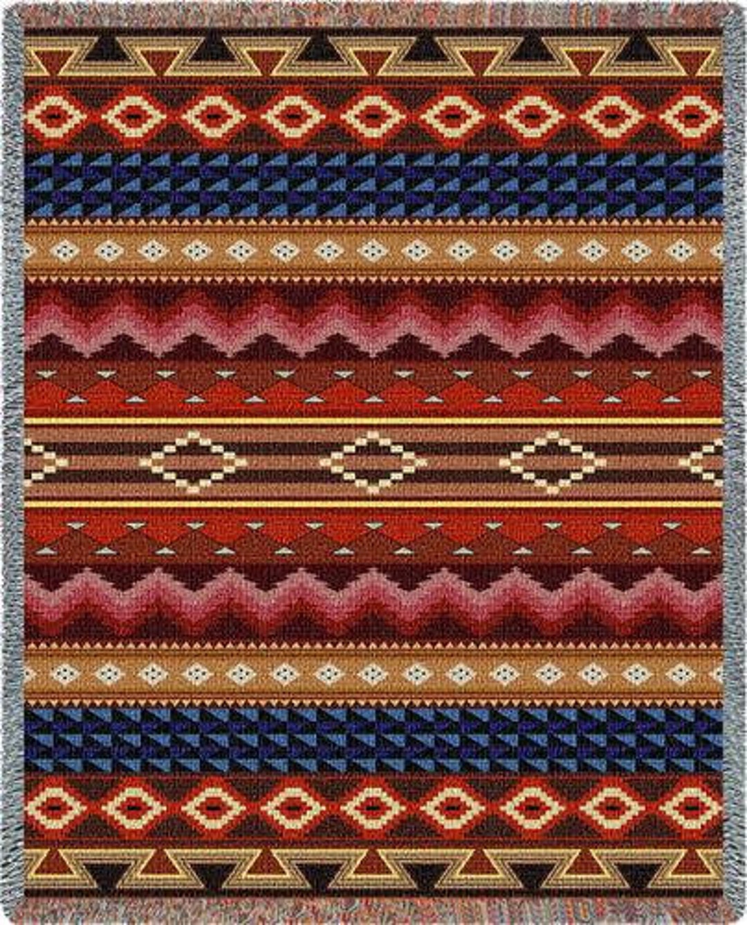 72x54 SOUTHWEST Yuma Geometric Native American Tapestry Afghan Throw ...