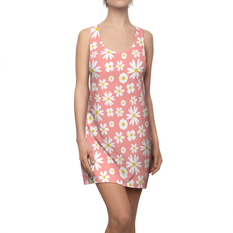 Beach Dress For Woman Peach Summer Floral Cut Dress Sun Dress Tank Top Style Dresss Retro Dress Cut & Sew Racerback Dress For Summer zdjęcie 9