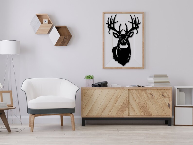 Metal Deer Wall Art Metal Deer Head Wall Mount With Antlers Etsy