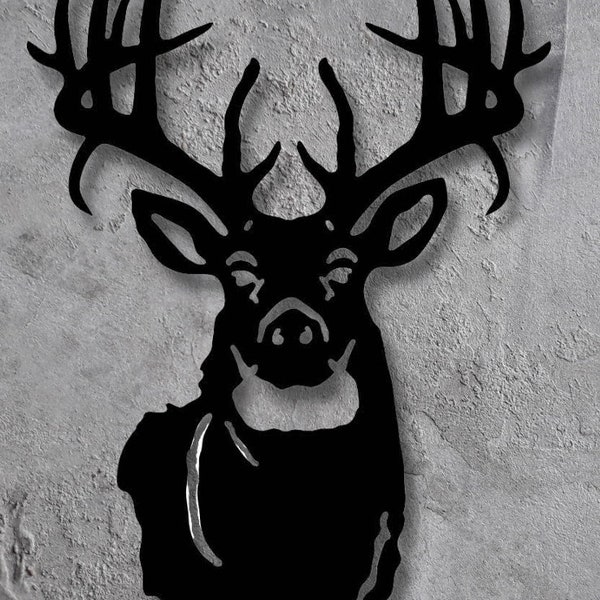 Metal Deer Wall Art, Metal Deer Head Wall Mount with Antlers Metal Wall Art, Home Decor, Stag Head Wall Art, Wall Hangings, Nature Wall Art