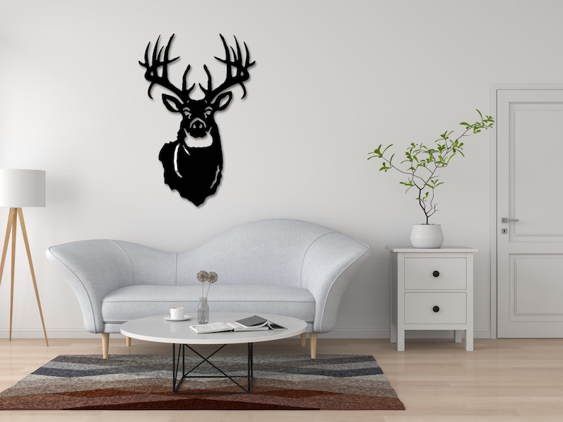 Metal Deer Wall Art Metal Deer Head Wall Mount With Antlers Etsy