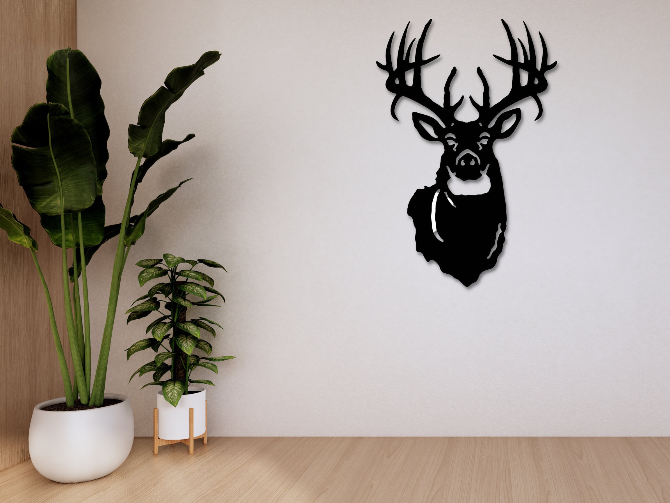 Metal Deer Wall Art Metal Deer Head Wall Mount With Antlers Etsy