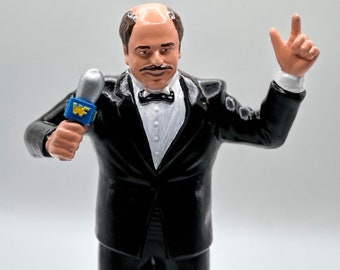 Howard Finkel WWF Annunciatore LJN Ispirato XOX Custom Rubber Type Figura a grandezza naturale Pronta per essere dipinta o dipinta