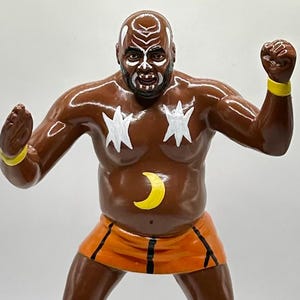 Kamala WWF LJN Inspired Custom Rubber Type Full Size 8&quot; Figure Ready to Paint or Painted