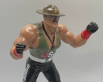 Sgt. Slaughter WWF LJN Inspired XOX Custom Rubber Type Full Size 8" Figure Ready to Paint or Painted