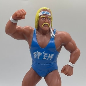 Hulk Hogan Rip&#39;em WWF LJN Inspired XOX Custom Rubber Type Full Size 8&quot; Figure Ready to Paint or Painted