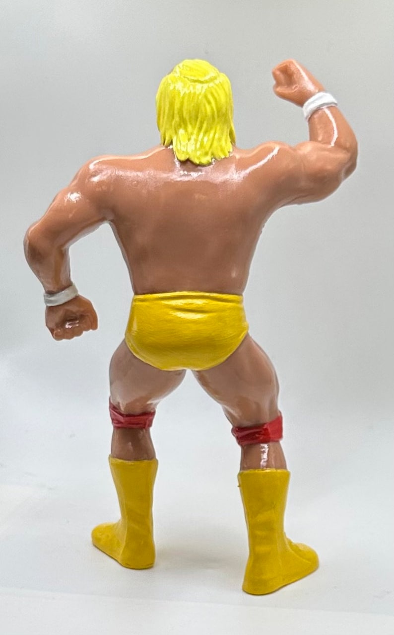 Hulk Hogan (V2) No shirt WWF LJN Inspired XOX Custom Rubber Type Full Size 8" Figure Ready to Paint or Painted image 2