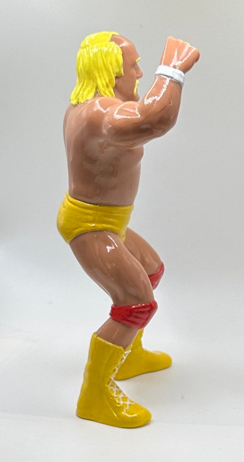 Hulk Hogan (V2) No shirt WWF LJN Inspired XOX Custom Rubber Type Full Size 8" Figure Ready to Paint or Painted image 3