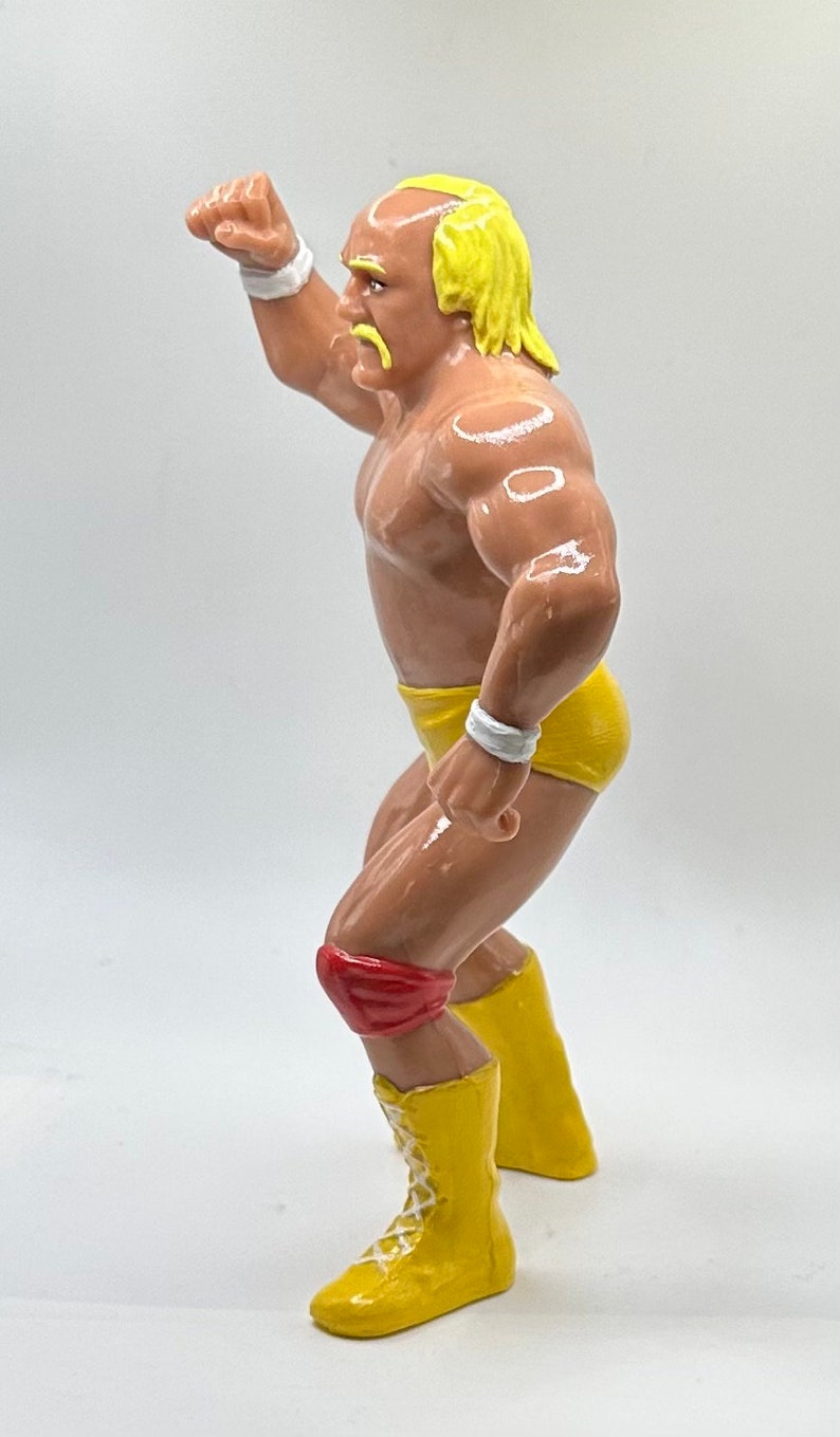 Hulk Hogan (V2) No shirt WWF LJN Inspired XOX Custom Rubber Type Full Size 8" Figure Ready to Paint or Painted image 4