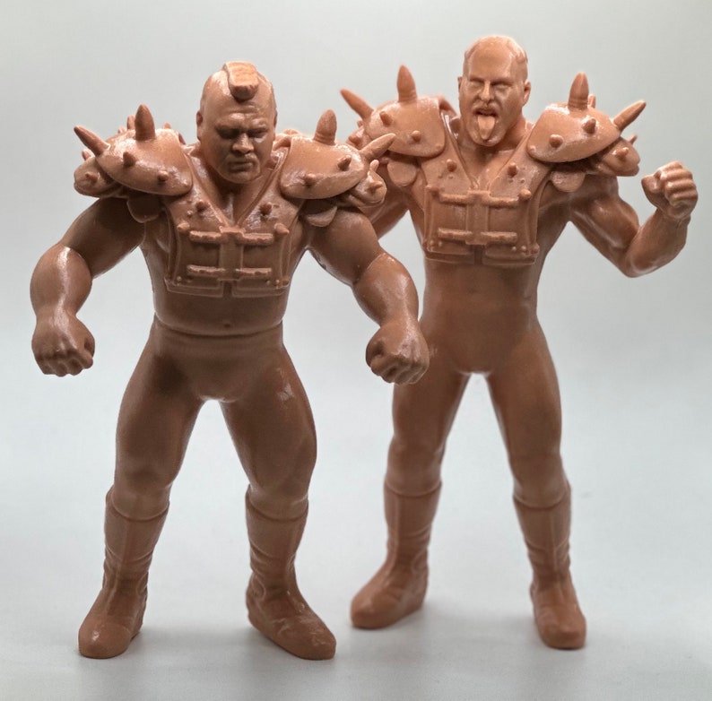 The Road Warriors Animal & Hawk W/ Pads LOD WWF Ljn Inspired XOX Custom Rubber Full Size 8 Figures Ready to Paint or Painted Hawk/Animal Unainted