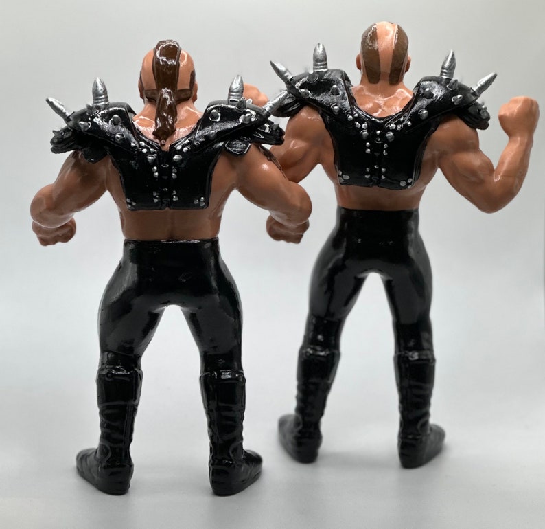 The Road Warriors Animal & Hawk W/ Pads LOD WWF Ljn Inspired XOX Custom Rubber Full Size 8 Figures Ready to Paint or Painted image 2