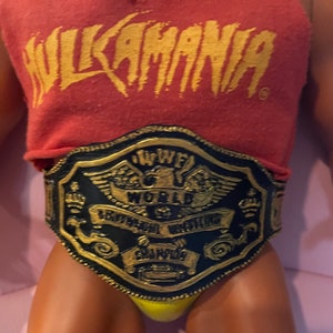 Hulk Hogan 16&quot; Figure&#39;s Custom Belt Accessory WWF XOX Custom Replacement Heavyweight Championship Belt