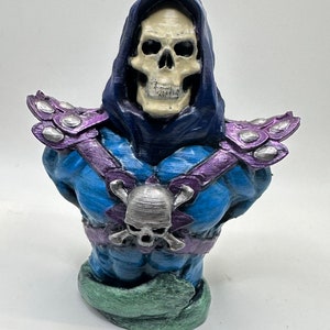 Skeletor Bust XOX Custom Solid Resin Size 5&quot; Figure Masters of the Universe MOTU Inspired