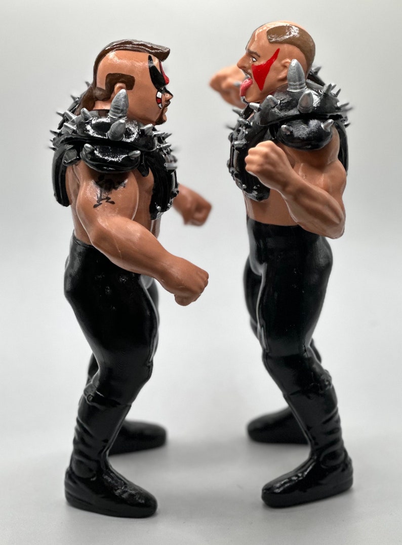 The Road Warriors Animal & Hawk W/ Pads LOD WWF Ljn Inspired XOX Custom Rubber Full Size 8 Figures Ready to Paint or Painted image 3