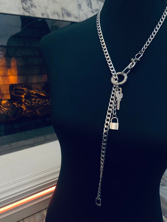 Punk Silver Plated Multilayer Chains Flame Pendant Necklace