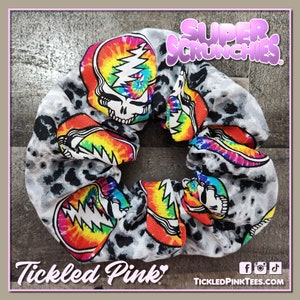 Grateful Dead Tie Dye Skull - Super Scrunchie / Large Hair Tie