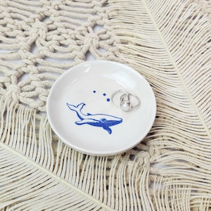 Whale Ceramic Trinket/Ring Dish - Beach/Ocean Inspired. Whale Decor Gift | Ocean Home Decor  | Ceramic Ocean Ring Tray