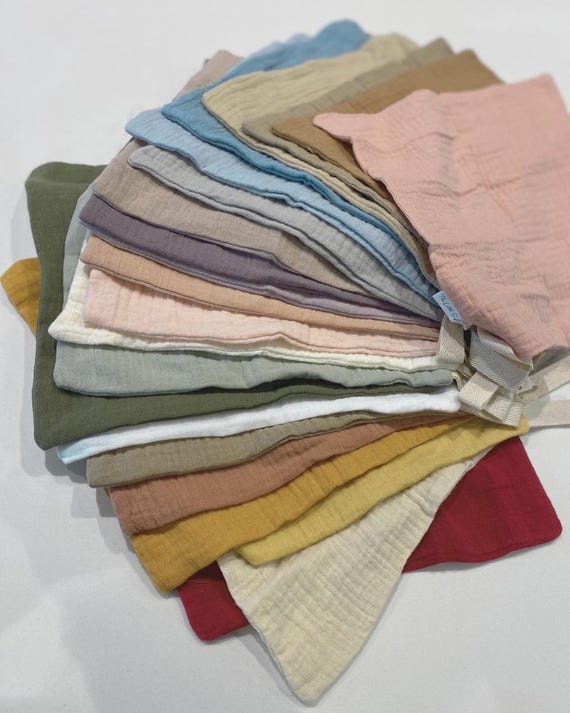 Organic Baby Muslin Squares | Luxury Neutral Aesthetic Burp Cloths, Premium Soft Cotton Washcloth Pack, New Born Hamper Baby Gift