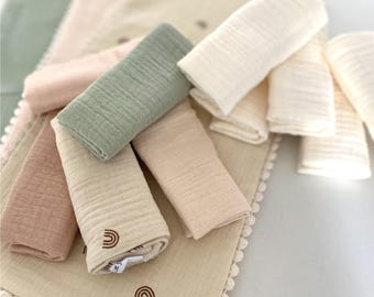 New Parent Starter Kit. Baby Girl Gift. Luxury Organic Cotton Muslin Bundle.