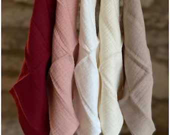 Small Muslin Cloths : Soft Organic Cotton Face Cloths. Pack Of 5 Squares