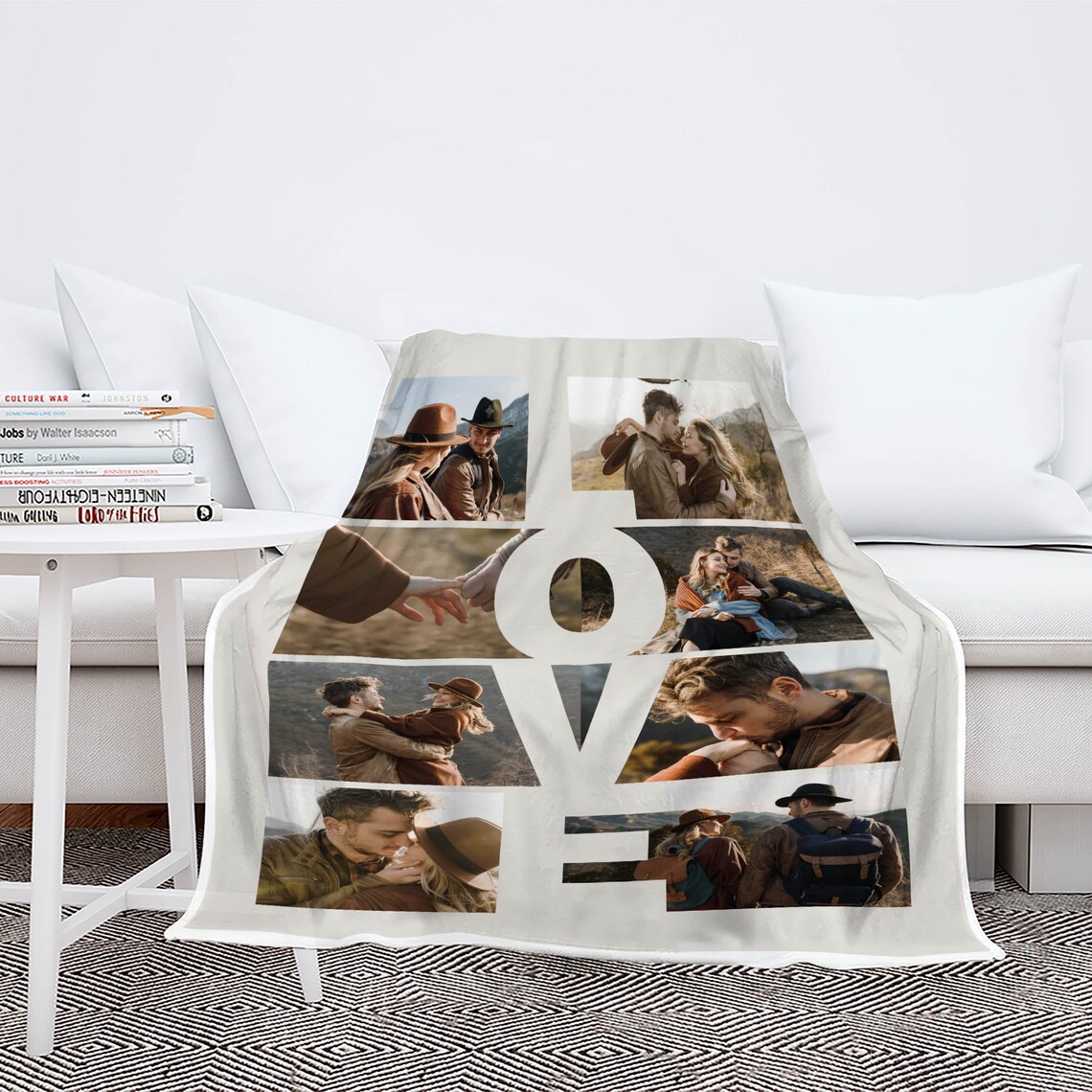 Personalized Photo Blanket for Him/her Couple Collage Blanket - Etsy