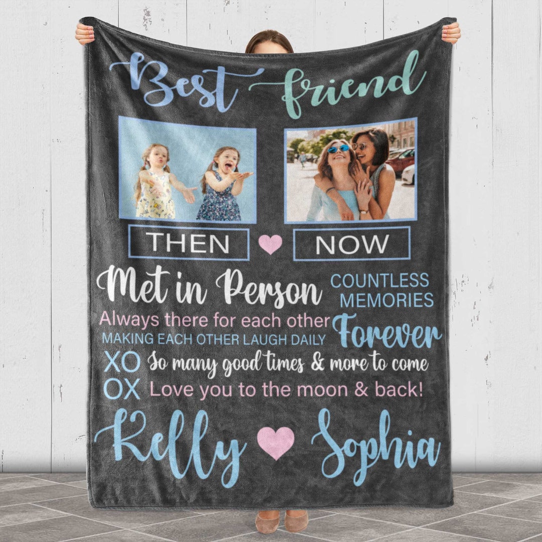 Best Friend Blanket, Personalized Photo Blanket Gift for Soul Sister