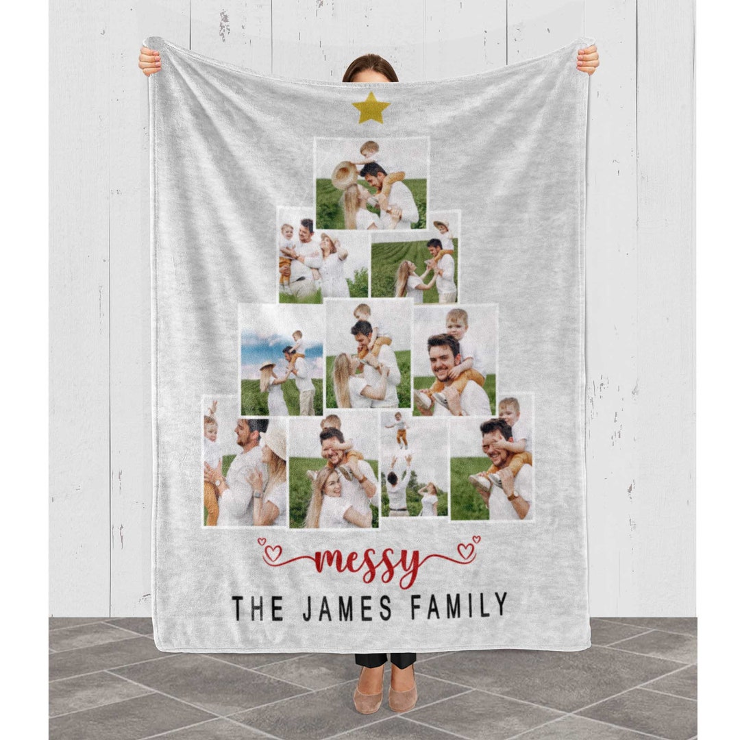Personalized Family Tree Christmas Blanket Family Tree Etsy