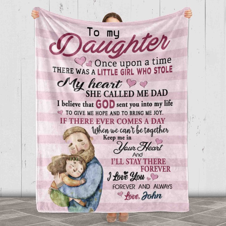 To My Daughter Blanket From Dad, Personalized Blanket for Daughter's