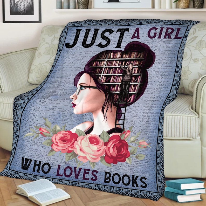 Just A Girl Who Loves Books Blanket for Birthday Book Lovers Etsy India