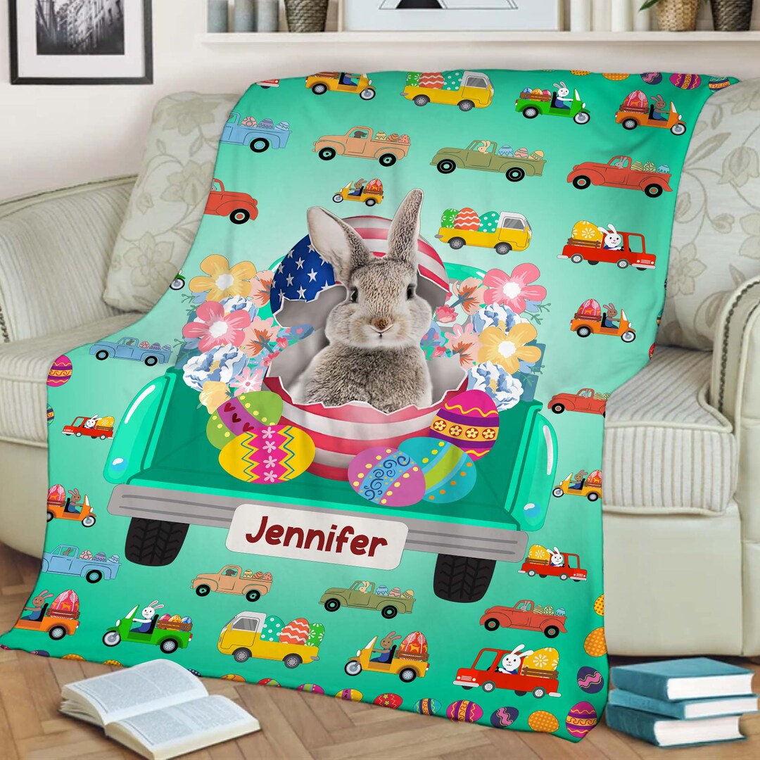 Personalized Easter Blanket, Easter Gifts for Baby Boy Girl Kids, Gift