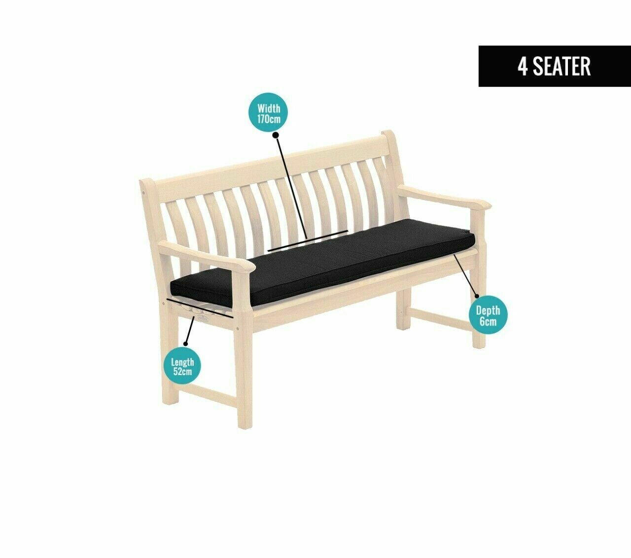 WATERPROOF Garden Bench Patio Pad SEAT Pads Chair Cushion 2 | Etsy