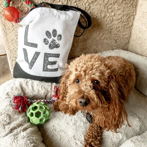 Cotton &quot; Love &quot; tote w/Black Straps