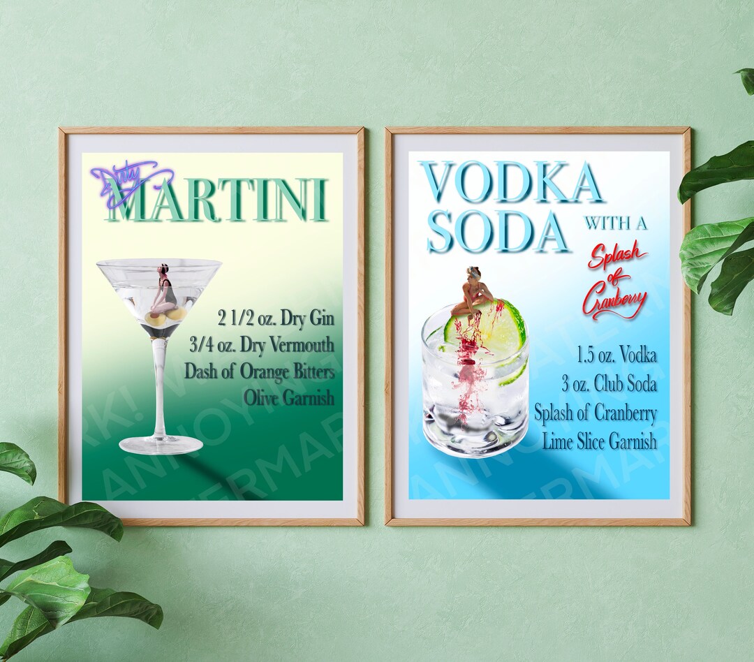 Vodka Soda With A Splash of Cranberry Cocktail Bar Bar Cart Digital