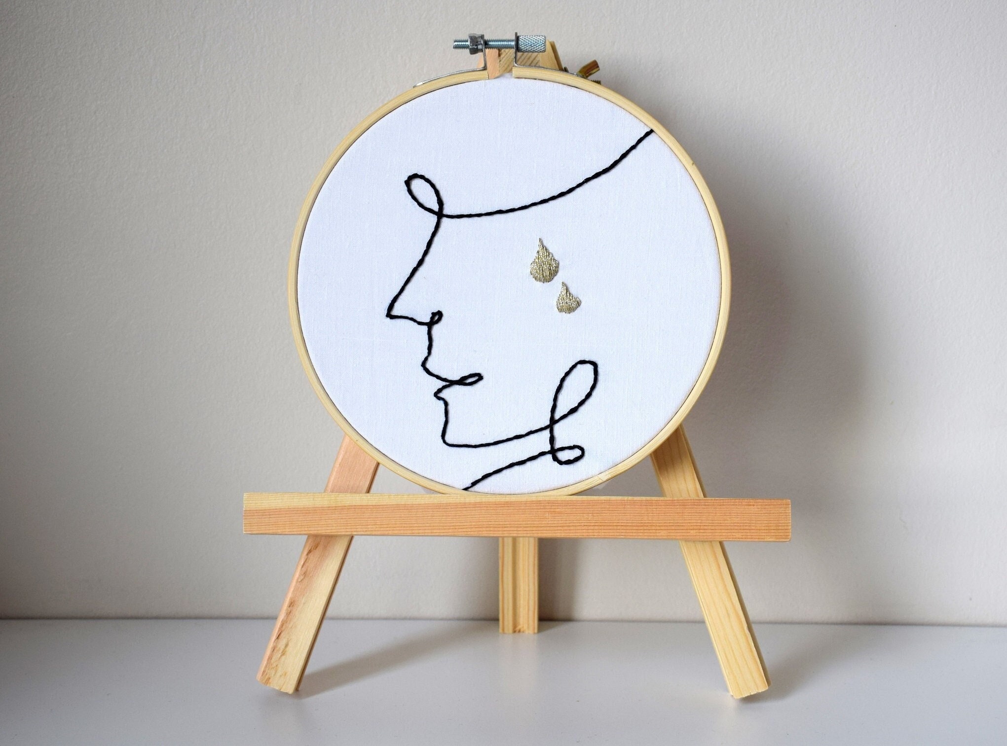 Mélancolie - Tambour Minimaliste Brodé à La Main