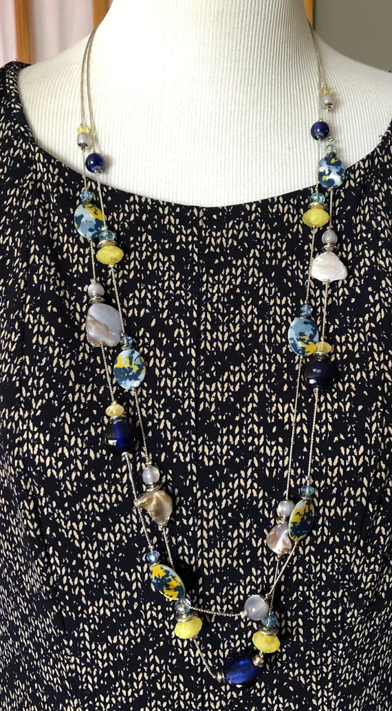 RUBY RD Mixed Media Long Double Strand Fashion Ne… - image 2