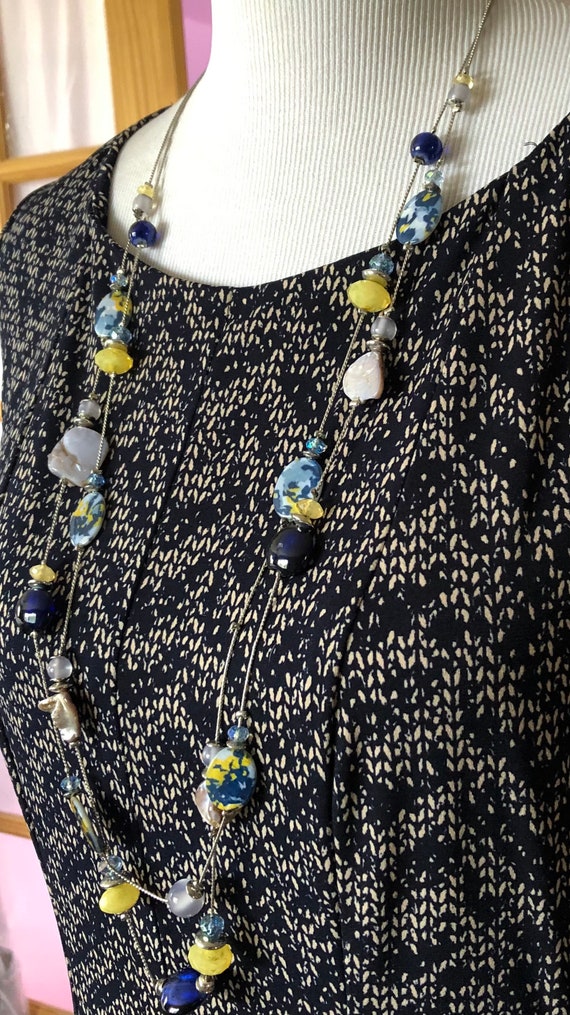 RUBY RD Mixed Media Long Double Strand Fashion Ne… - image 3